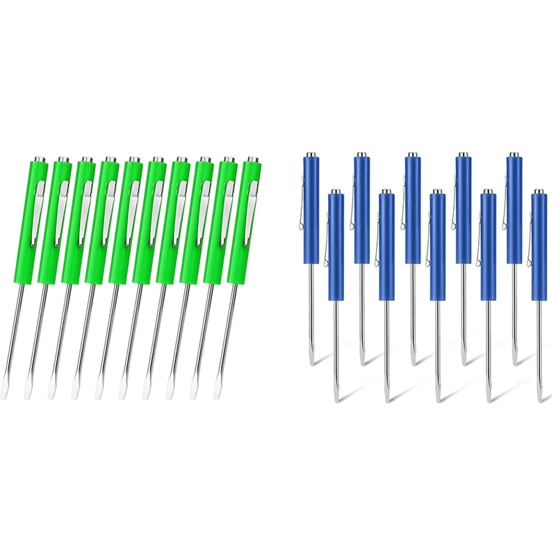 

10Pcs Pocket Screwdriver Mini Top Screwdriver Magnetic Slotted Pocket Screwdriver For Mechanics,Electronic Technicians