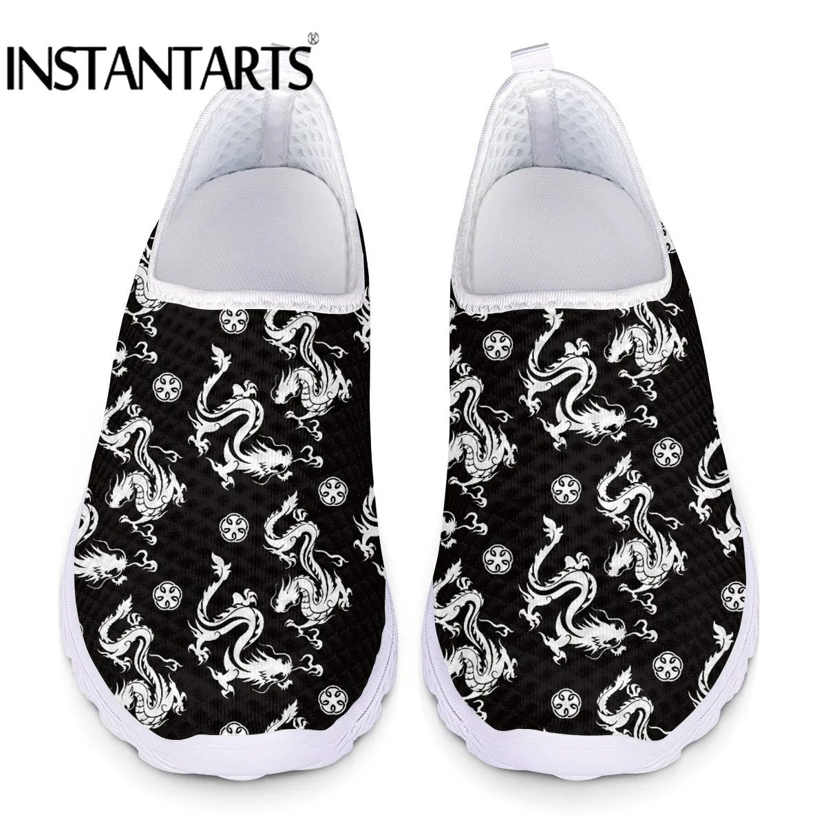 

INSTANTARTS Fashion Ladies Girls Air Mesh Shoes Sacred Dragon Brand Design Casual Outdoor Slip-on Walking Footwear Sneaker New