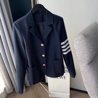 tb british college style suit jacket female early autumn classic four bar slim long sleeved suit