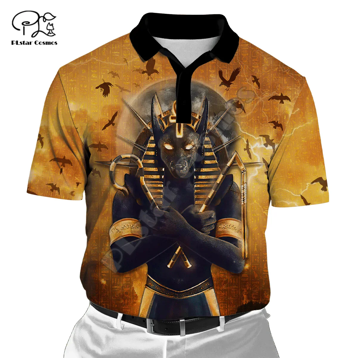 

Newest Ancient Egypt Anubis Horus Sphinx Pharaoh Tattoo Retro 3DPrint Men/Women Casual Funny Polo Shirts Summer Short Sleeves X2
