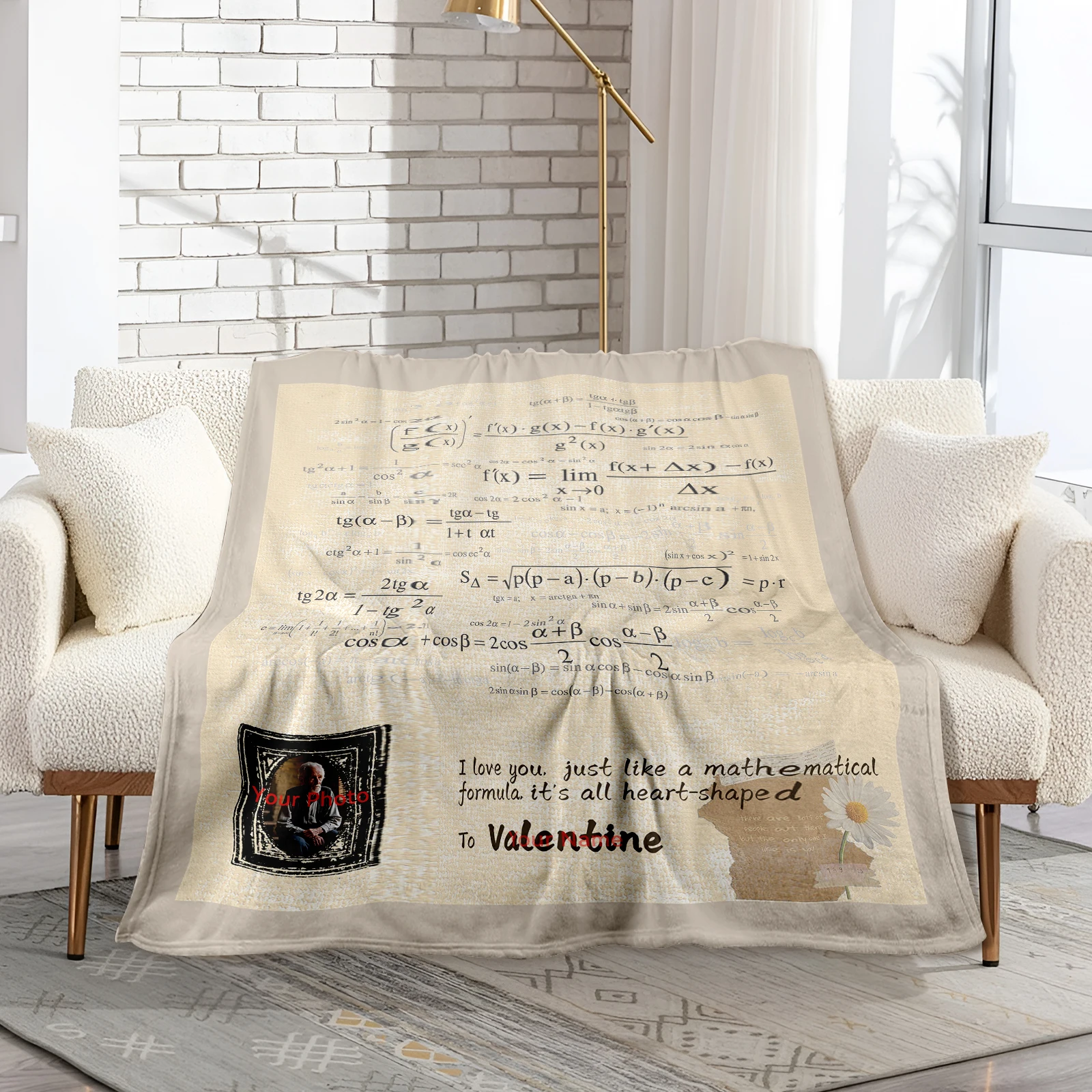 Кашемировое одеяло Love Math Formula