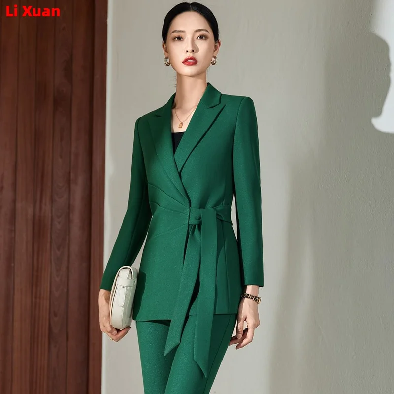 High Quality Autumn Winter Formal Ladies Blazer Women Business Suits with Sets Work Wear Office Uniform 4XL Size Pants Jacket