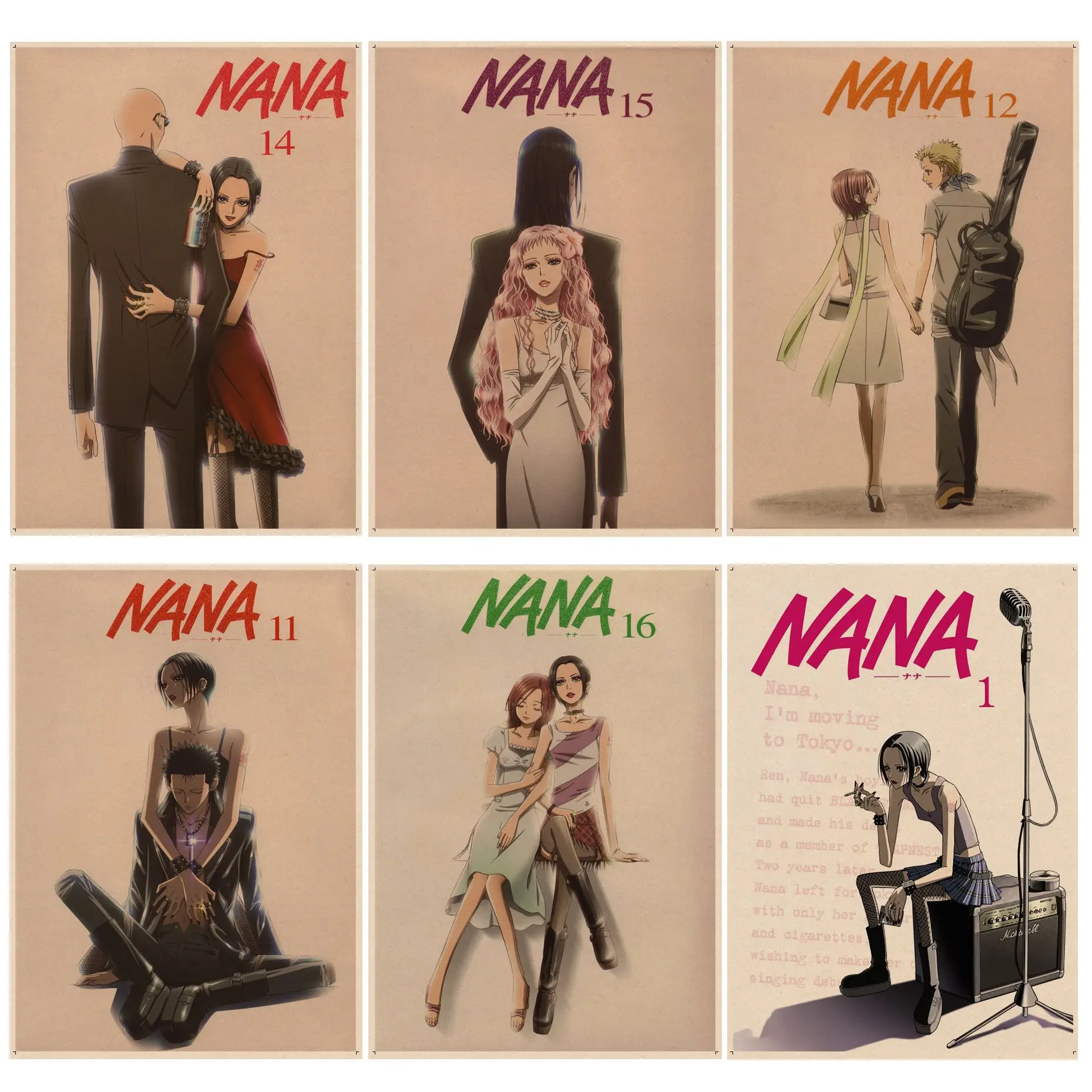 

Anime NANA Art Poster Vintage Room Bar Cafe Decor Posters Wall Stickers