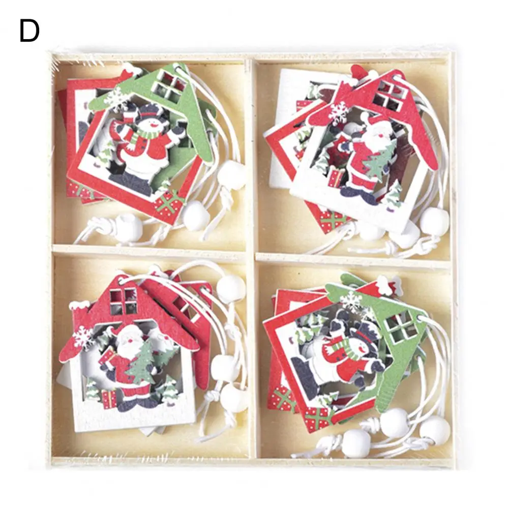 

Довольно тонкая работа портативный автомобиль Рождественская деревянная окрашенная подвеска Рождественская елка очаровательная деревянная окрашенная подвеска 12 шт./компл.
