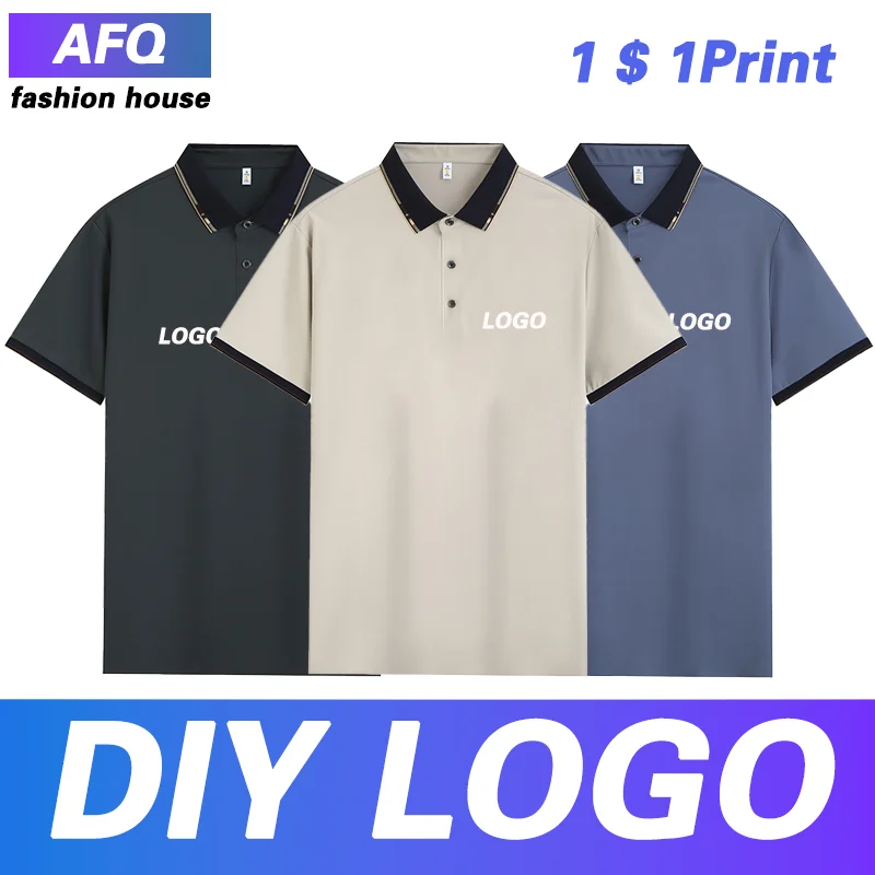 Мужская футболка-поло afq с коротким рукавом из спандекса