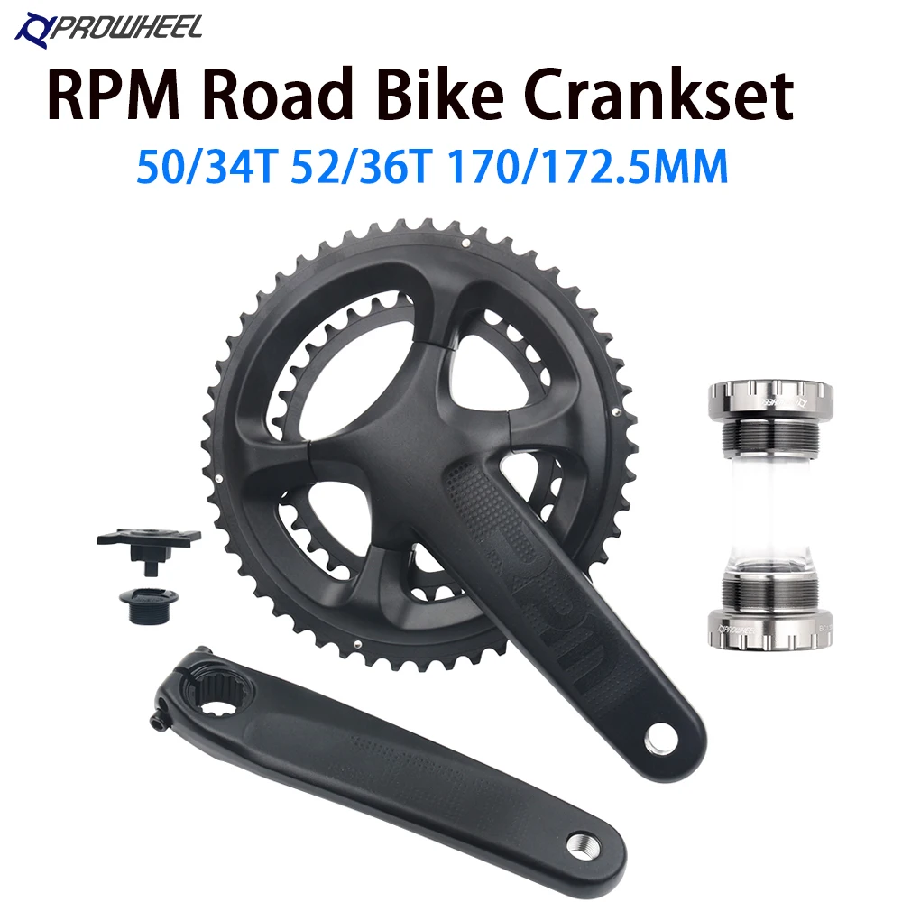 PROWHEEL RPM Road Bike Crank 110BCD 50/34T 52/36T 170/172.5MM 2x11S CrankSet BB BSA for Shimano R7000/R8000 Road Bike Crankset