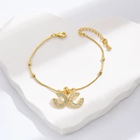 letter c pendant gold ball long chain bracelet new fashion premium sense simple personality handmade jewelry