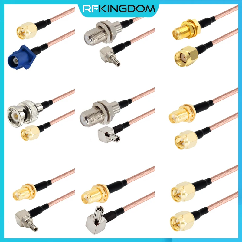 Коаксиальный кабель RG316 15 см SMA к RP-SMA BNC папа-мама Fakra C TS9 CRC9 RF удлинительный