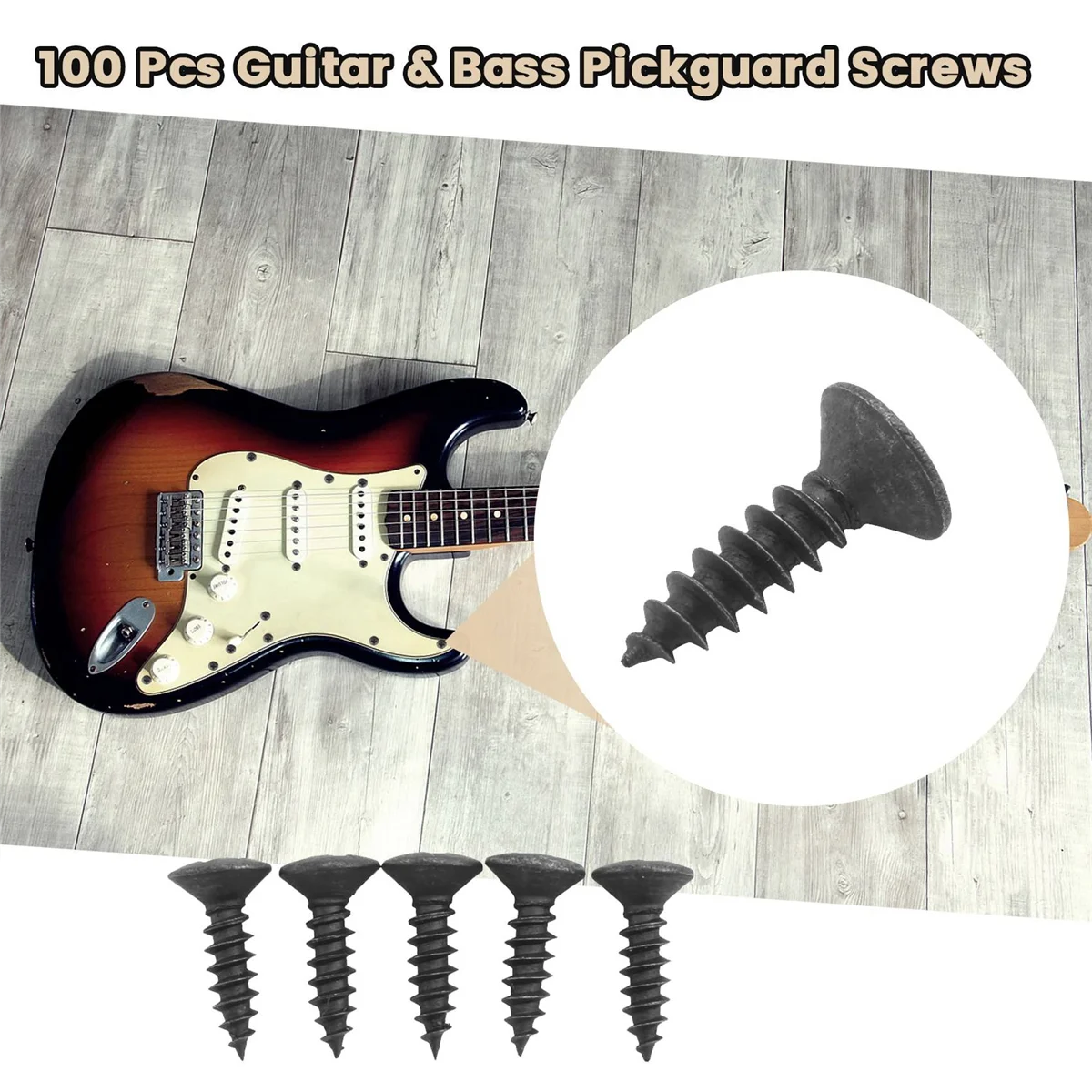 100 шт. винты для накладки гитары и бас-гитары Strat &amp Tele черные