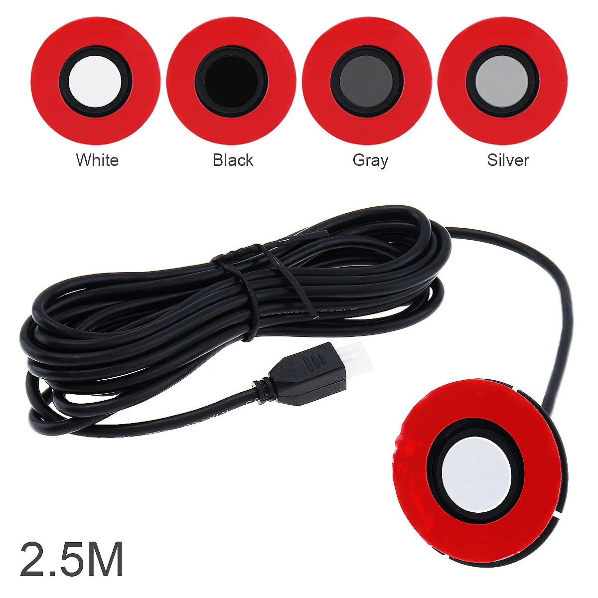 

1 piece Length 2.5 M / 6M Original 13mm Flat Sensors Adjustable Depth 16mm Car Parking Sensor for Monitor Reverse System