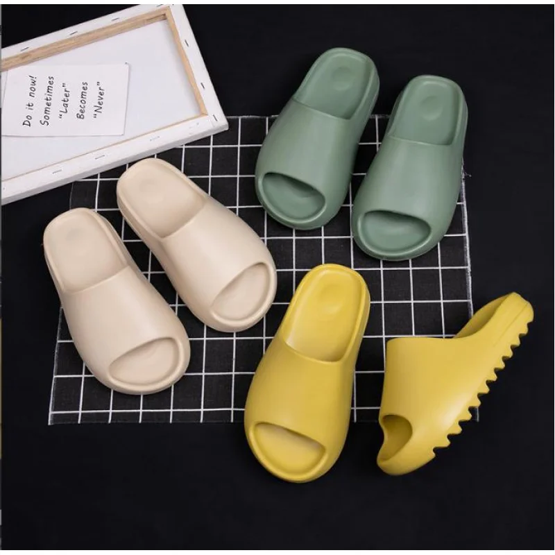 2022 New Summer Women Thick Platform Bathroom Home Slippers Men Soft Sole Indoor Slides Female Sandals Non-Slip