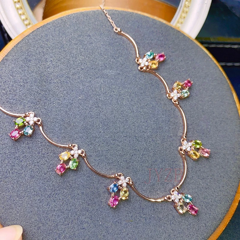 

Женское ожерелье из серебра 925 пробы, ожерелье из натурального серебра