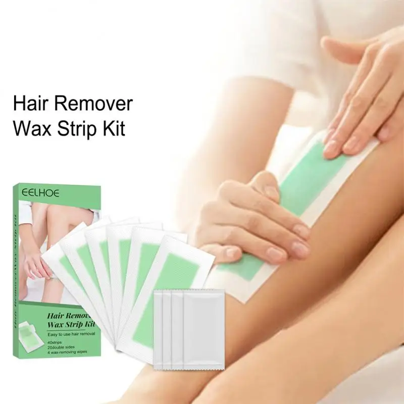 

40Pcs Hair Removal Wax Strips Professional Depilation Double Sided Cold Wax Paper Bikini Leg Body Face Summer Beauty Tools