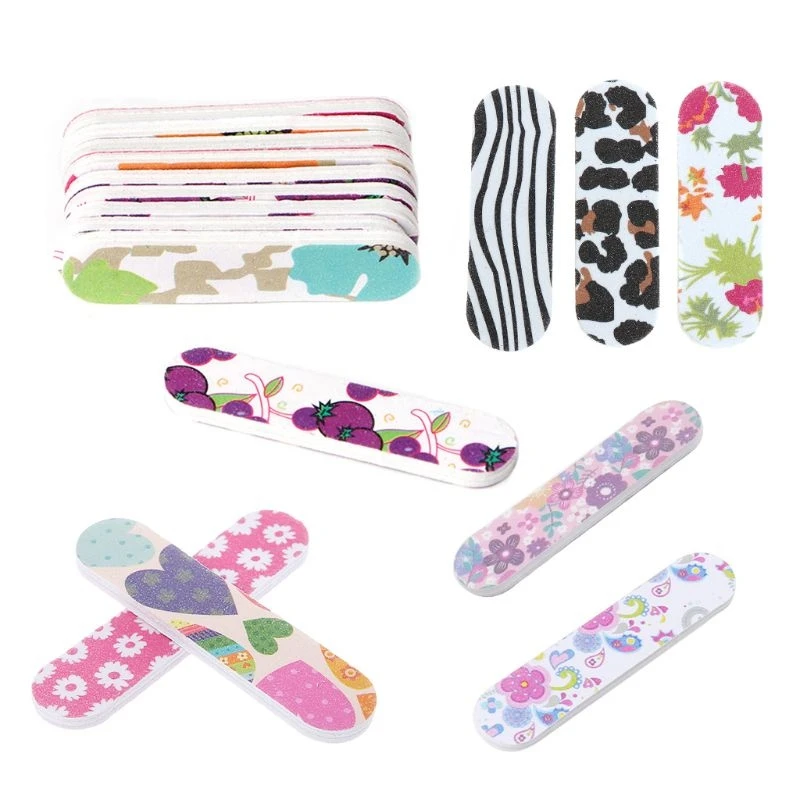 

Mini Pro Nail Files Cute Round Double Sided Grit Nail Art Tips Tools Manicure J2FA