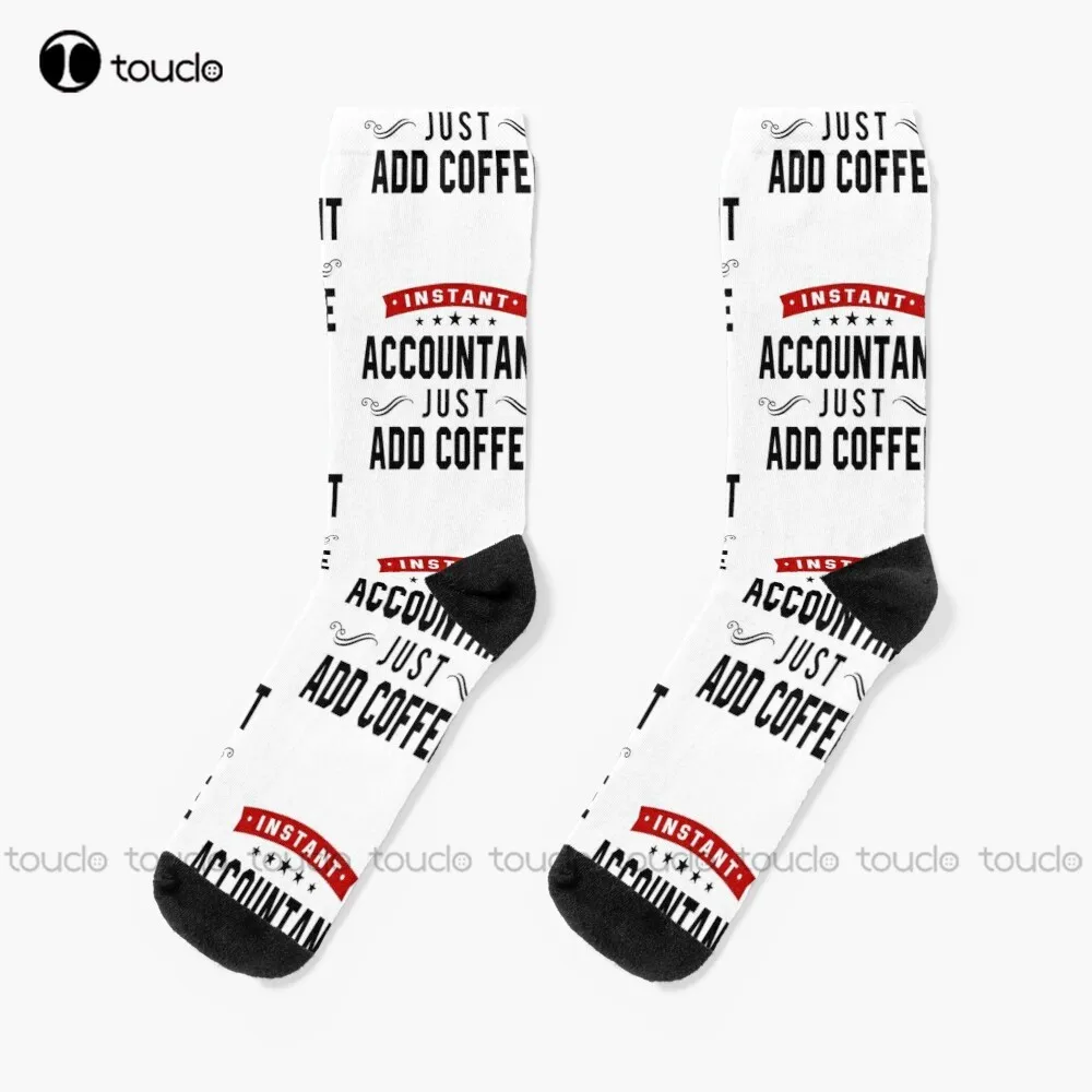 

Instant Accountant Just Add Coffee Socks Girls Soccer Socks Personalized Custom Unisex Adult Teen Youth Socks 360° Digital Print