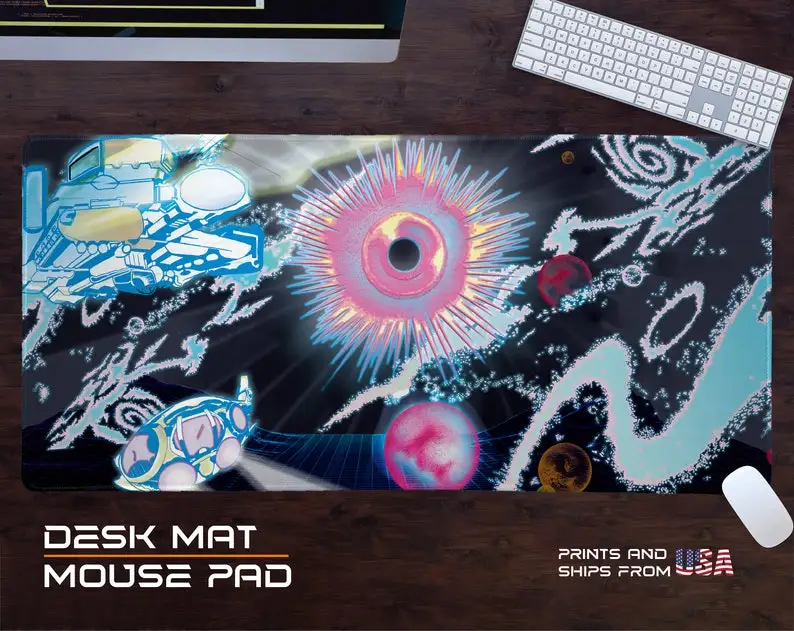 

Cosmic Universe, Mouse pad, Large, Desk Mat, Desk Cover, Rockets, Extended Gaming Mouse Pad, Outer Space, Aliens, Sunset, Rock,