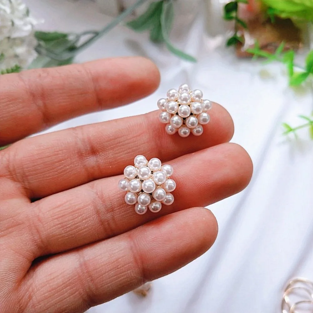 Стильные Простые изысканные Серьги с искусственным жемчугом геометрические из