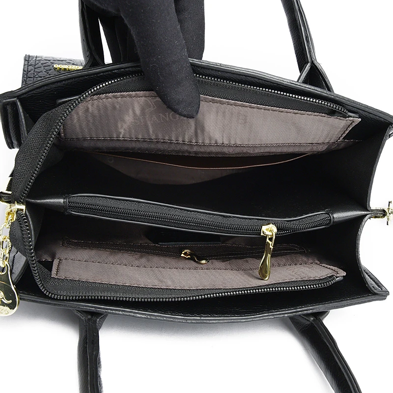 Luxury Crocodile Pattern Handbags Women Shoulder Bags Designer High Quality Leather Crossbody Bag Fashion Large Ladies Hand Bag