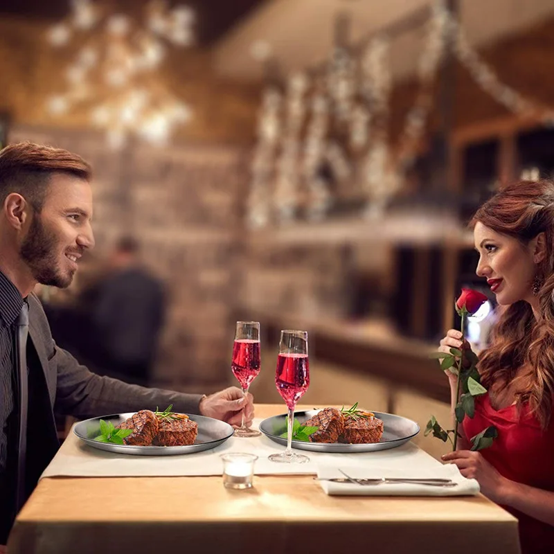 Поднос для еды из нержавеющей стали золотистая Серебристая круглая обеденная