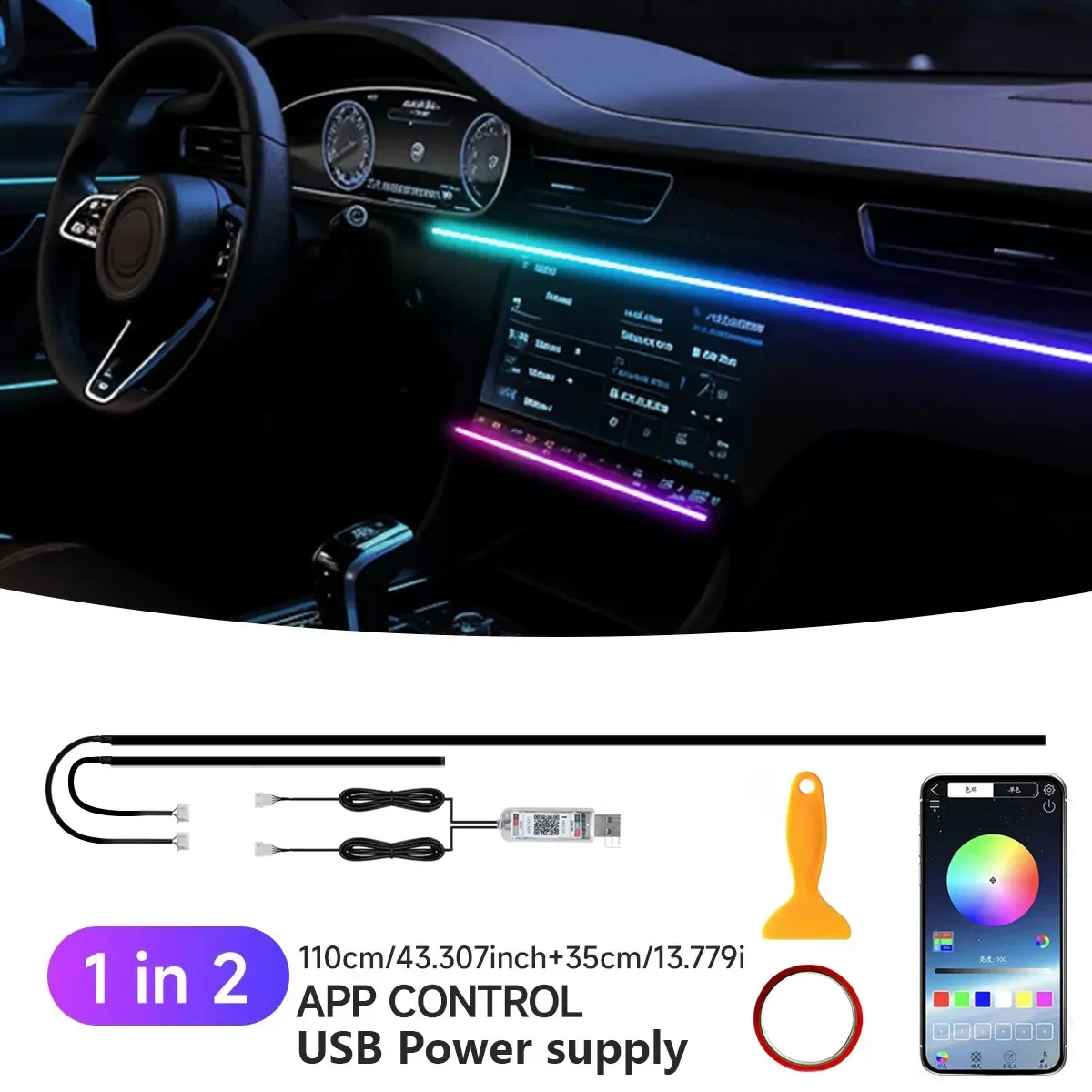 

RGB 22 в 1 Автомобильный внутренний Акриловый автомобильный окружающий свет для Benz C B E R Class GL CLS CLK SLK W203 W211 W204 2/3 автомобильные аксессуары