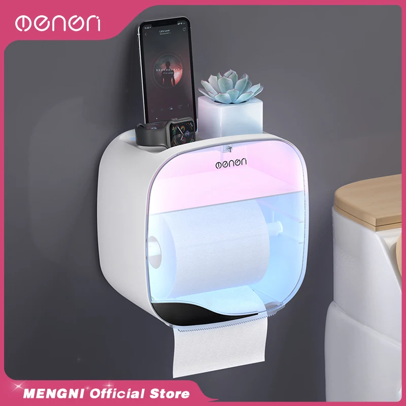 

Toilet Paper Holder Waterproof Dust-proof Durable Home Bathroom Paper Towel Holder Wall Mount Tissue Box