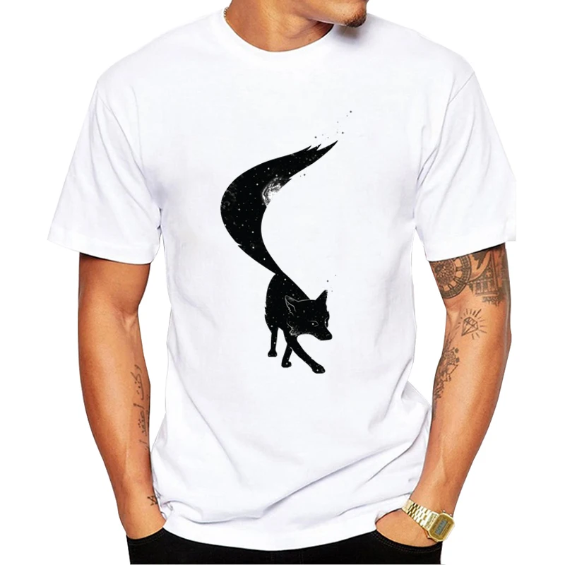 TEEHUB хипстерская мужская футболка Лиса в своих звездах модные футболки топы с