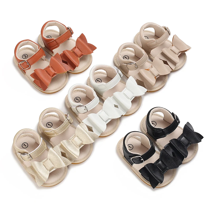 

New Infant Kid Roman Sandal Lovely Infant Baby Girl Soft Sole Toddler Boy Shoes Bowknot Non-slip Sandals Moccasin