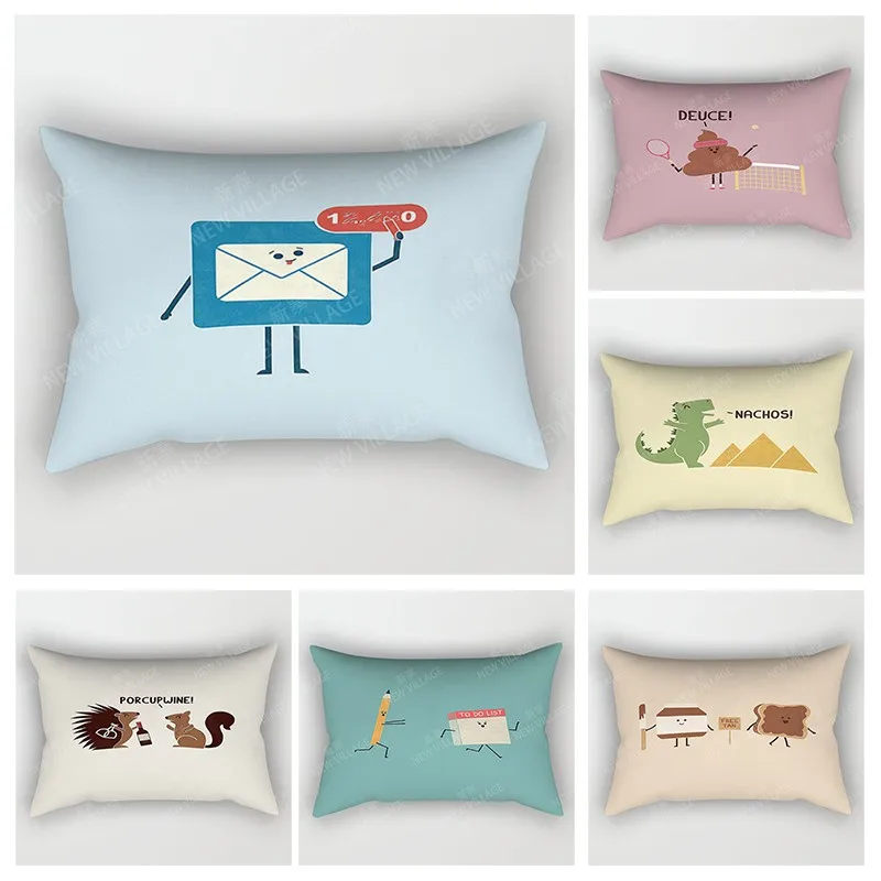 

Nordic fall home decor 30*50cm throw pillow case sofa modern boho living room Cushion cover 30x50cm 40*60cm cute kawaii cartoon