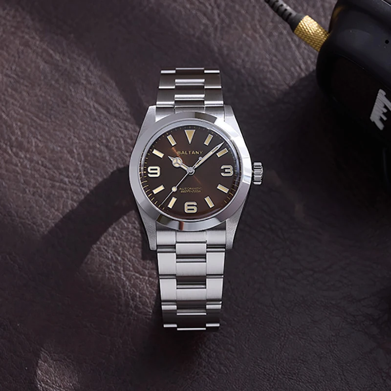 Baltany Retro 36 мм Explorer Nh38 модные мужские автоматические механические часы с