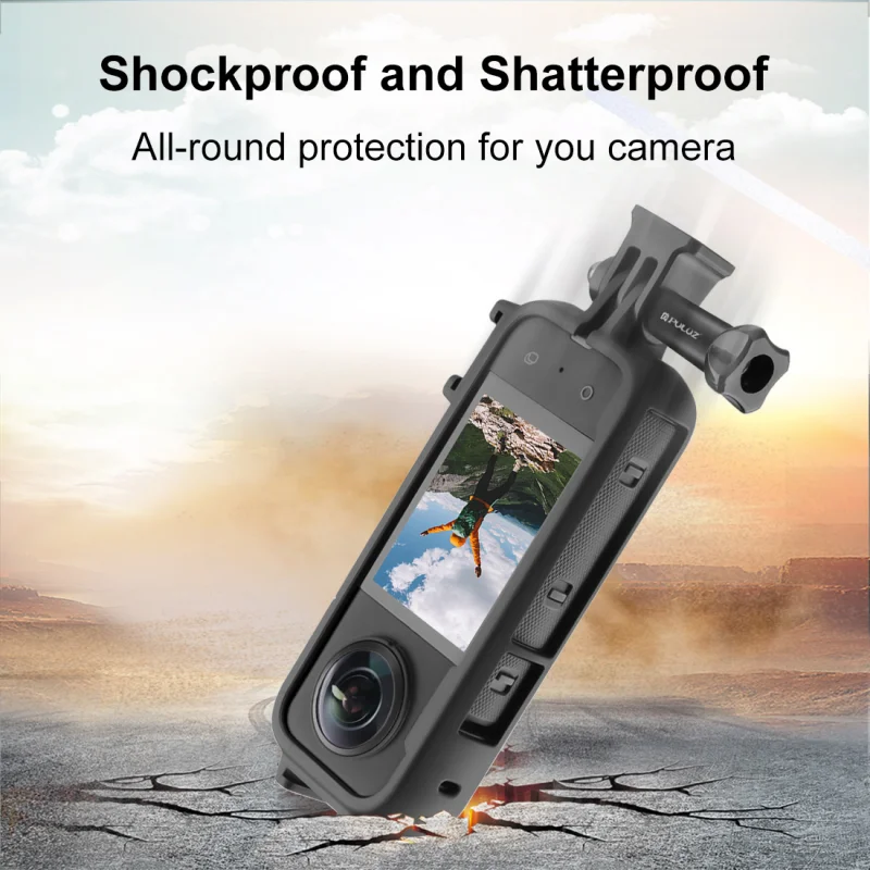 For Insta360 One cold shoe PC plastic protection frame open side hole design camera cooling protection cover with adapter screw enlarge