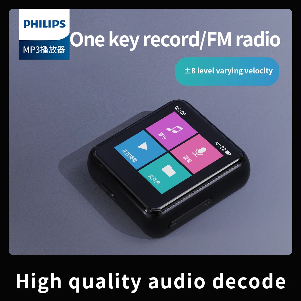 Philips 100% оригинальный SA2301 8 Гб мини MP3-плеер с сенсорным экраном, FM-радио, музыкальный проигрыватель для бега