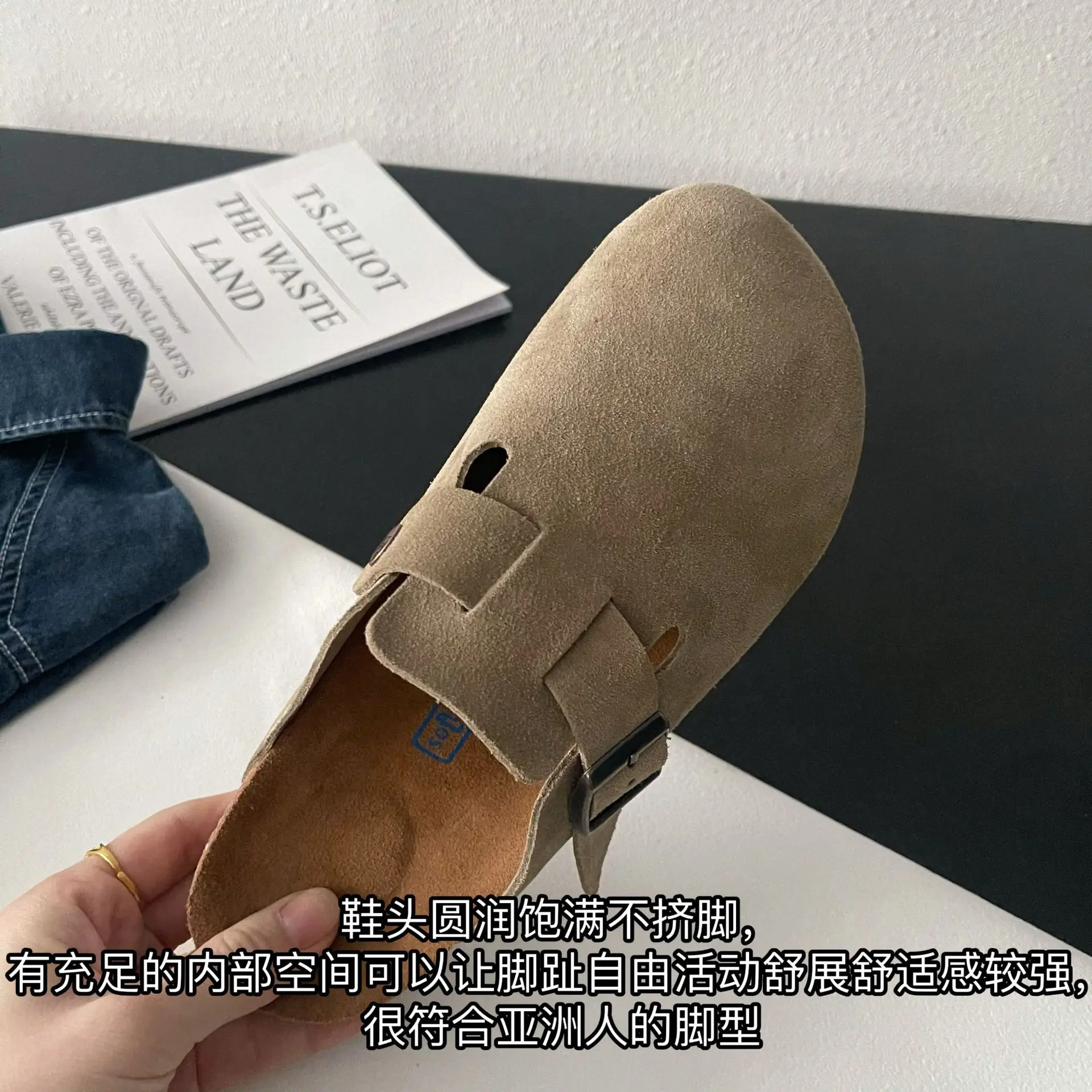 Women's Slippers Summer 2023 Genuine Leather Cork Round Toe Couple Flat Shoes Man Outdoor Casual Shoes Suede Foam Ladies Shoes