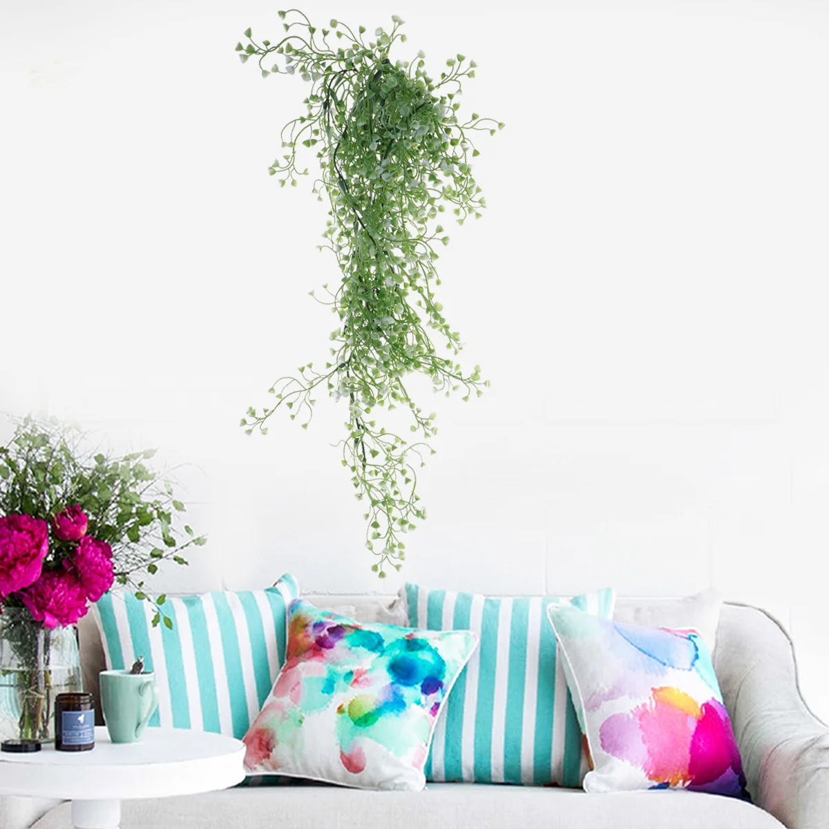 

85 CM Artificial House Plants Floral Arrangements Botanical Decor Wall Hanging Rattan Wedding Decor Wall Hanging Plants Wreath