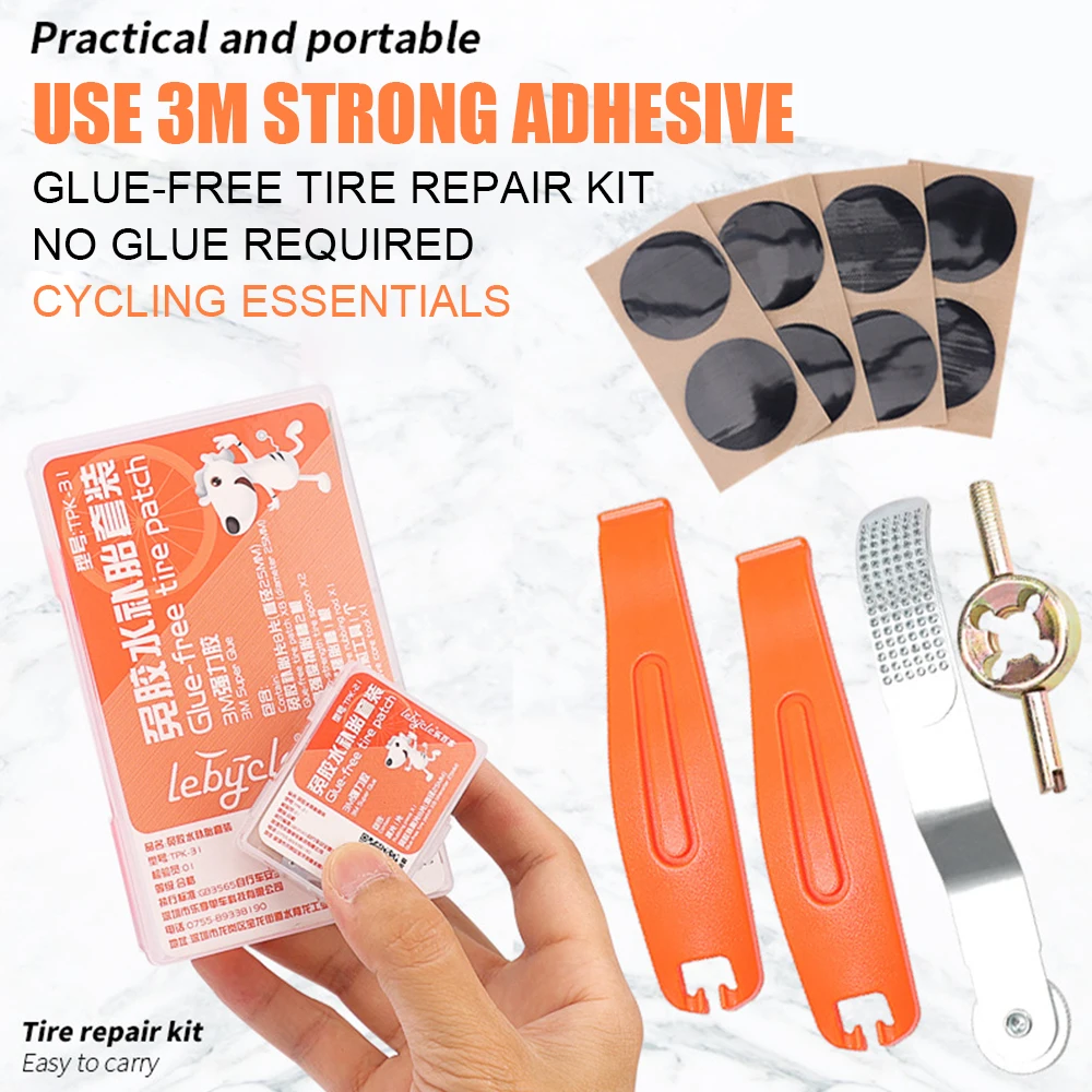 

Набор инструментов для ремонта велосипедных шин, комплект накладок на внутреннюю трубу, Резиновый портативный, плоский, лучшее качество, бе...