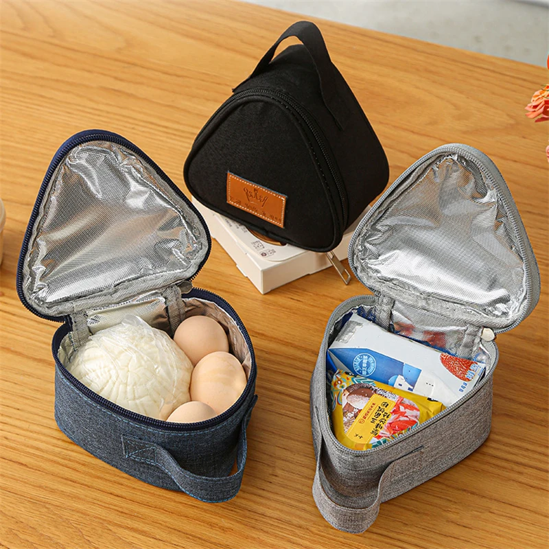 

Breakfast Insulation Thermal Bag Mini Triangular Rice Ball Lunch Box Bags Cute Portable Food Bento Fresh Pouch for Women Kids