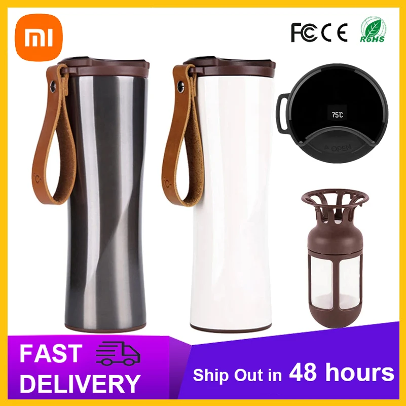 

Xiaomi Travel Smart Coffee Tumbler Mug Moka 430 Ml Portable Vacuum Bottle OLED Touch Screen Thermos Stainless Steel Coffee Cup