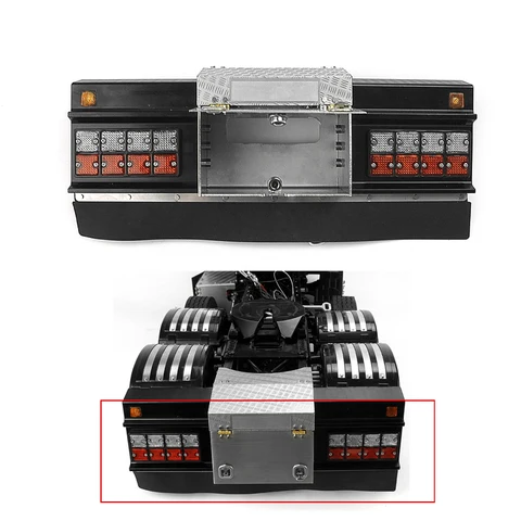 Металлический ящик для инструментов Lesu с электрическим задним фонарем для модели Tamiyaya 1/14, Радиоуправляемый трактор, грузовик, игрушечные машинки с дистанционным управлением Th14140