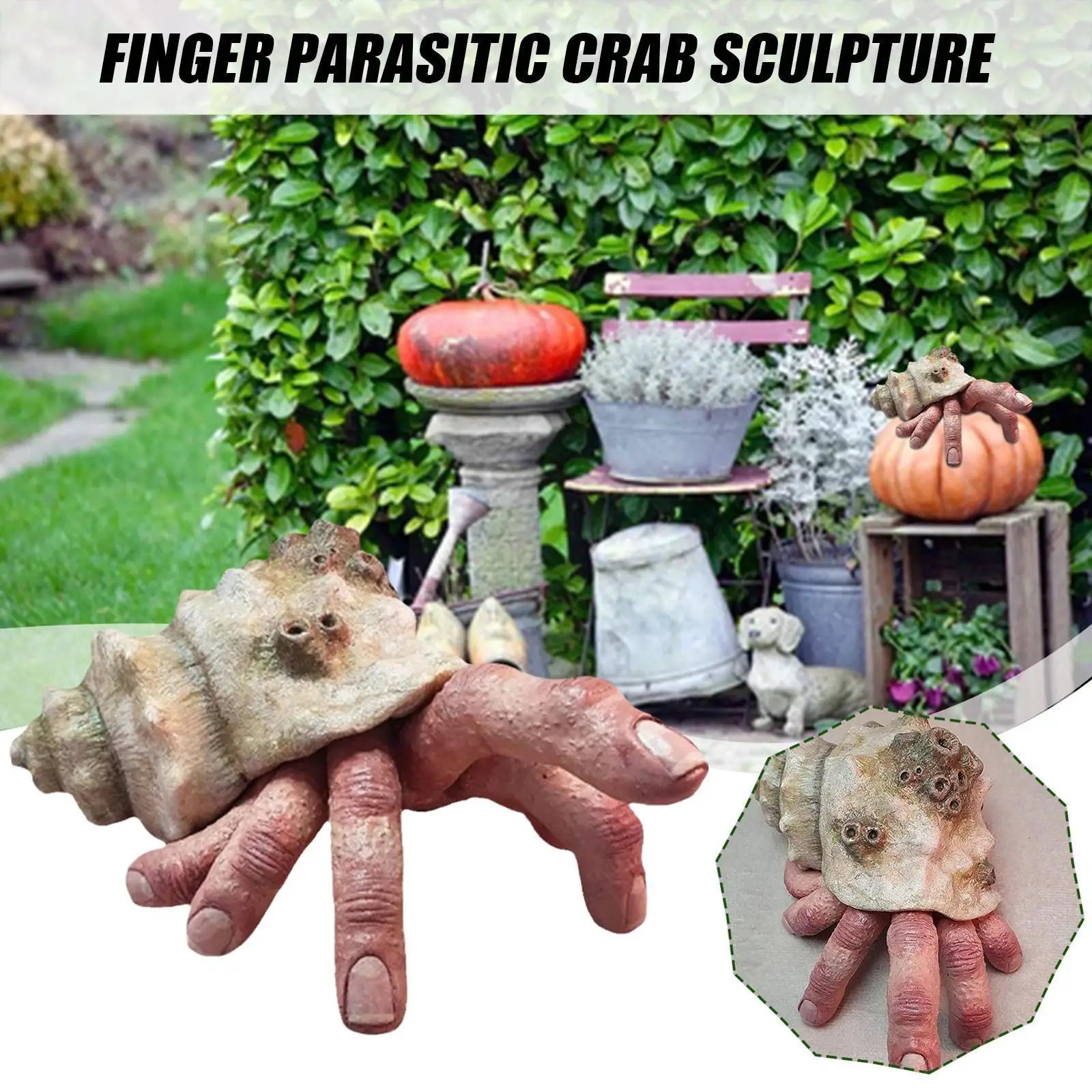 

1pc Halloween Party Props Horror Hand Haunted House Snail Home Finger Crab Creepy Decor Decoration Statue Supplies Ornament Y2B5