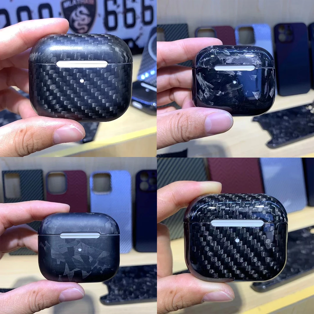 

Real Carbon Fiber Case For Airpods 3 Wireless Bluetooth Headphone Protection Cover for apple airpods 3 Aramid fiber Armor Cases