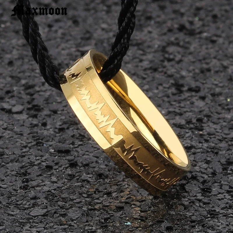 Кольца Maxmoon для женщин полноразмерные кольца с электрокардиограммой простые из