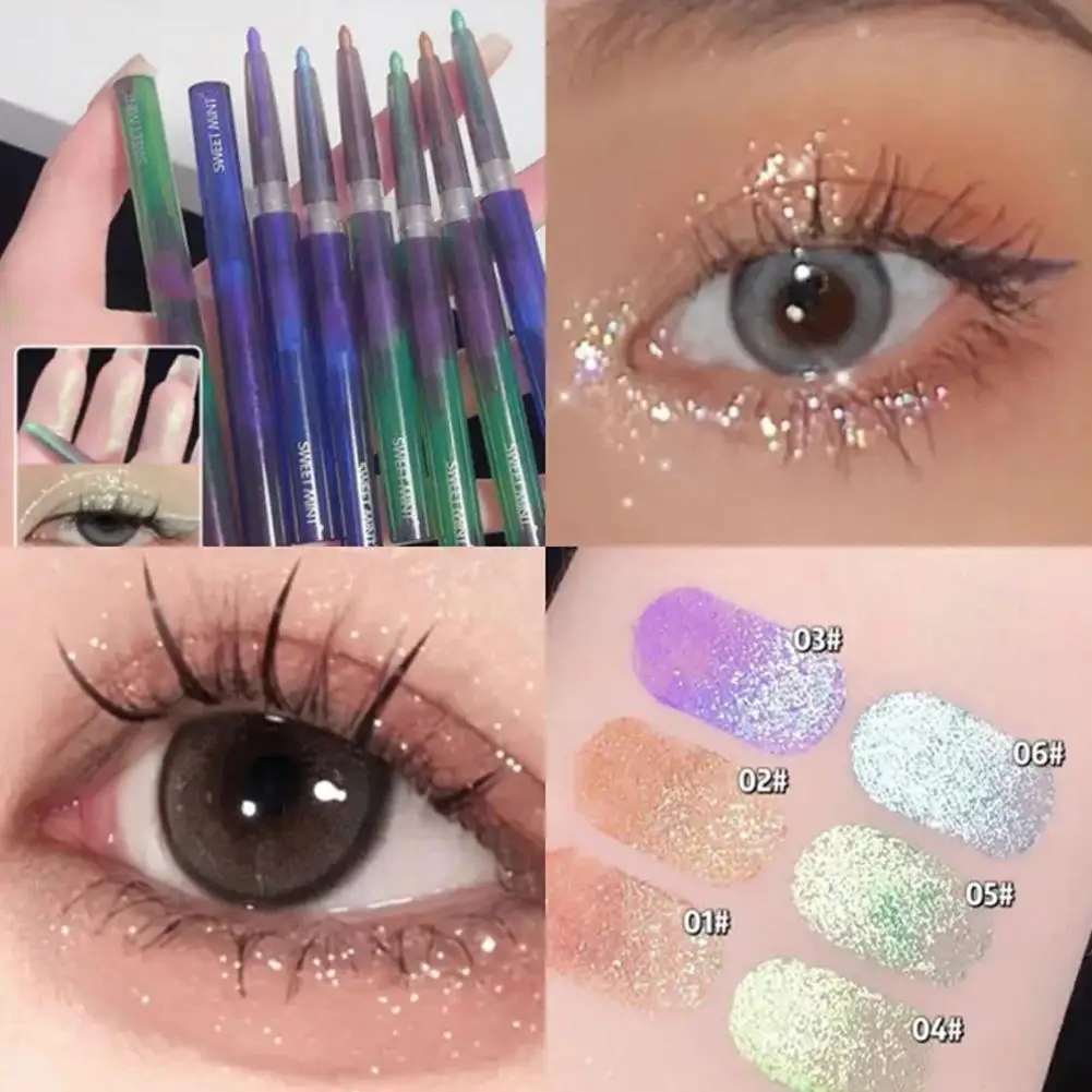Green Gold Purple Glitter Eyeshadow Lying Silkworm Pen Waterproof Eye Makeup Dropshipping