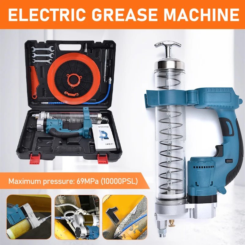 

Электрический смазочный пистолет 10000PSL 689Bar, большая емкость, высокое давление, экономия, взрывозащищенный ПК для батареи Makita 18v