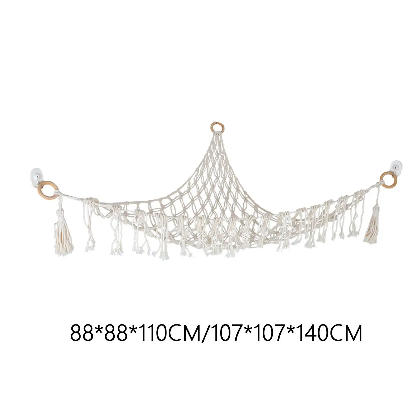 

Hanging Macrame Boho Tassels Toy Hammock Corner Storage Plush Toys Net Stuffed Toy Storage Net for Nursery Holiday Gifts Decor