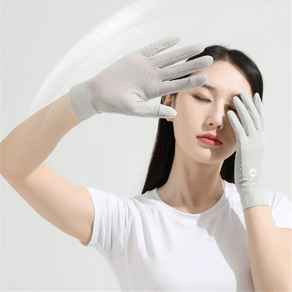 

Fashion Thin Sun Protection Summer Sunscreen Ice Silk Gloves Mittens Anti-UV