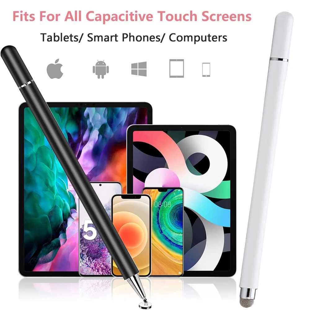 

100 Pieces 2 In 1 Universal Disc Fiber Stylus Magnetic Pens For Apple iPhone Ipad Android Microsoft All Capacitive Touch Screens