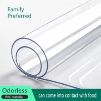 tablecloth soft glass transparent pvc tablecloth waterproof oil proof kitchen dining table rectangle table cover table top cover