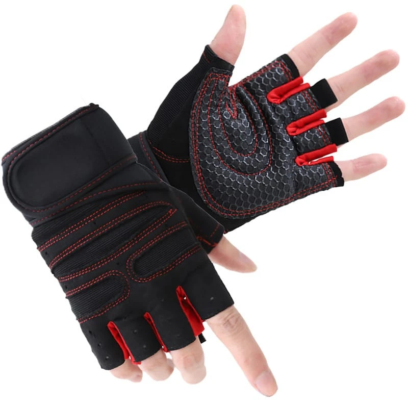 

Пара перчаток на полпальца Нескользящие противоскользящие амортизирующие подушечки велосипедные перчатки удобные быстросъемные тренировочные перчатки