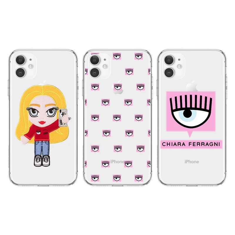 

Ferragnies Eyes Chiara Phone Case Transparent for IPhone 13 12 11 Pro Max Mini XS XR 8 7 6 6SPlus X SE2020 TPU Cover Phone Cases