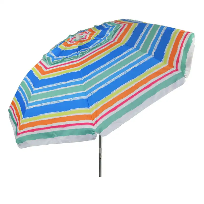 

Пляжный зонт 7 футов в разноцветную полоску, дорожная Сумочка, Солнцезащитный пляжный опорный зонт, комплект для удержания, дождевое снаряжение для сада