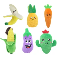 pet toys plush squeaky toy bite resistant clean dog chew puppy training toy soft banana bone vegetable fruit dog accessories